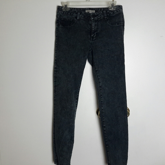 Cabi Jean Slim Skinny Gray Acid Faux Front  Pkts 4 - Picture 3 of 7